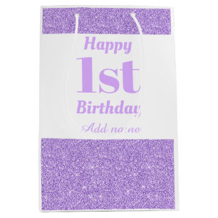 Stylish personalised 1st birthday gift bag