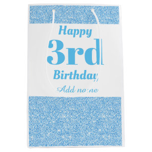 Stylish personalised 3rd birthday gift bag