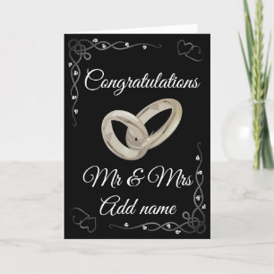 Stylish personalised congratulations mr & mrs card