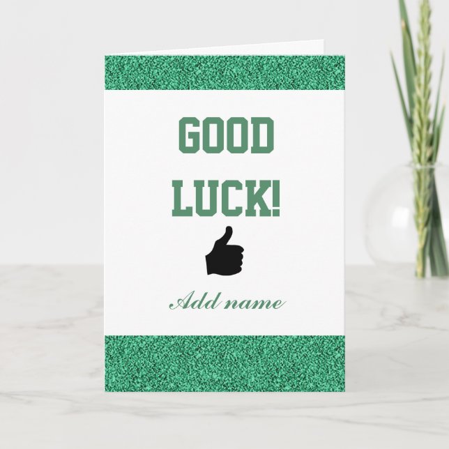 Stylish personalised good luck card (Front)