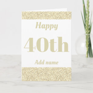 Stylish personalised happy birthday 40th card
