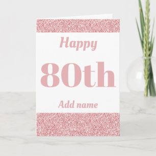 Stylish personalised happy birthday 80th card