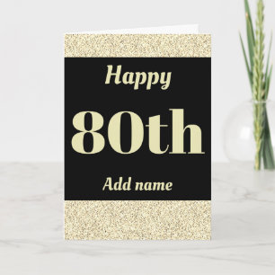 Stylish personalised happy birthday 80th card