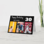 Stylish Personalized 3 Photo Collage | Birthday Card<br><div class="desc">Everyone will love these stylish 3 photo collage birthday cards, with a script font which says 'HAPPY BIRTHDAY', 'NAME' and age this can be changed to any relative such as DADDY, GRANDAD, BROTHER, UNCLE, SON and so on. The text font style, size and colour can be changed by clicking on...</div>