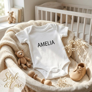 Stylish Personalized Baby Bodysuit with Name