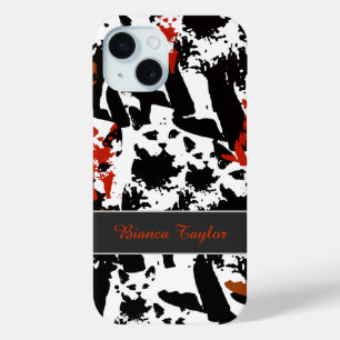 stylish & personalized cat pattern iPhone 15 case