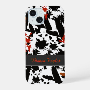 stylish & personalized cat pattern iPhone 15 case