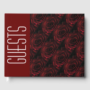 Stylish Personalized Christian Scripture RED ROSE Guest Book