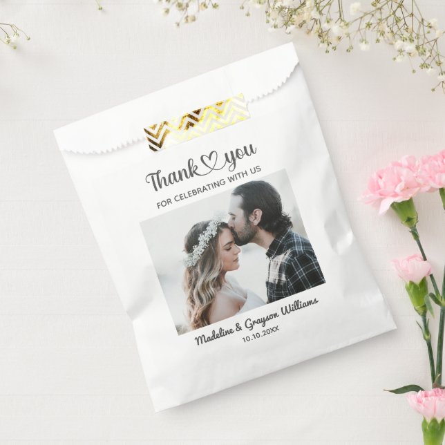 Stylish Personalized Custom Photo Romantic Wedding Favour Bag (Sealed)