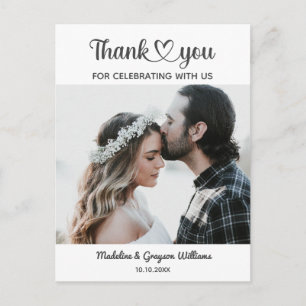 Stylish Personalized Custom Photo Romantic Wedding Postcard