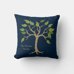 Stylish Personalized Family Tree Pillow