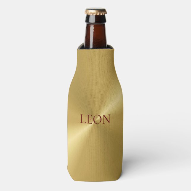 Stylish Personalized Gold Metallic  Cooler (Bottle Front)