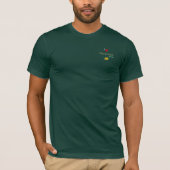 Stylish Personalized Golf Player Logo on Green T-Shirt (Front)