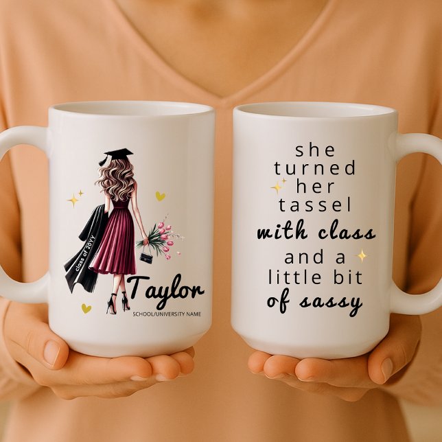 Stylish Personalized Graduation Gift for Her  Coffee Mug (Creator Uploaded)