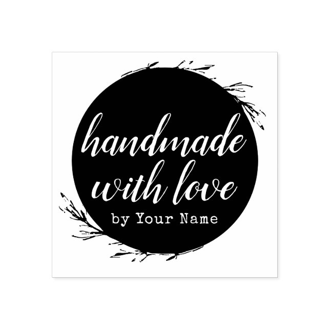 Stylish Personalized Handmade with Love by Rubber Stamp (Imprint)