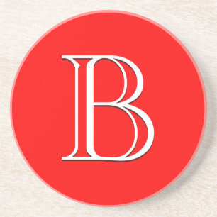 Stylish Personalized Preppy Monogram Initial Round Coaster