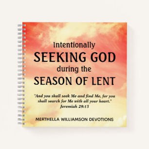 Stylish Personalized SEEKING GOD Easter Lenten Notebook