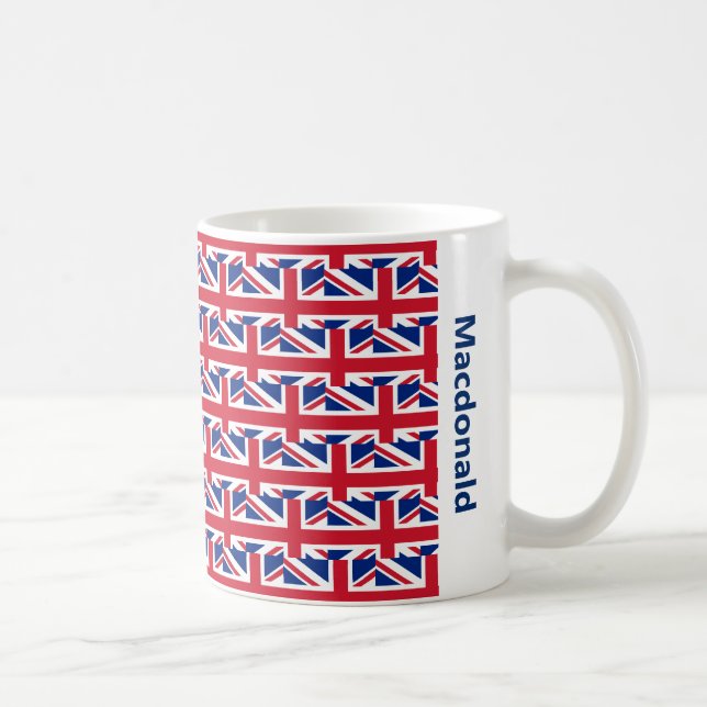 Stylish Personalized Union Jack Coffee Mug (Right)
