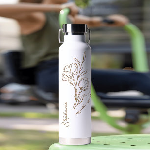 Stylish Personalized Water Bottle with Gold Script