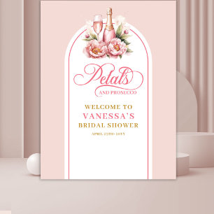 Stylish petals and prosecco floral shower backdrop tapestry