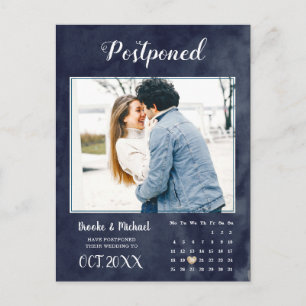 Stylish Photo Calendar Wedding postponement Postcard