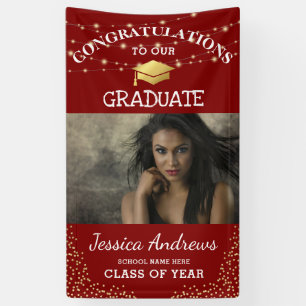 Stylish Photo Class of 2025 Graduation Door Banner