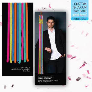 Stylish Photo Graduation Announcement   Colourful