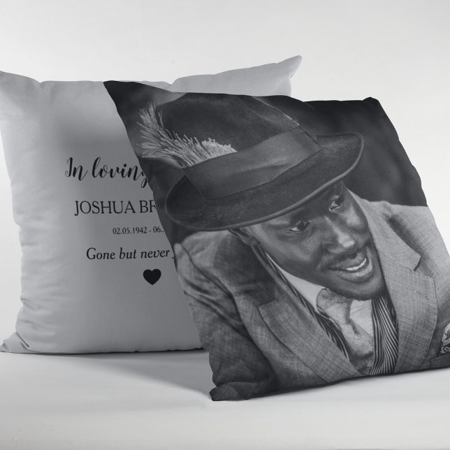 Stylish Photo In Loving Memory Throw Pillow (Creator Uploaded)