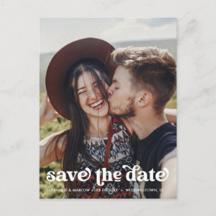 Stylish Photo Wedding Save The Date Postcard