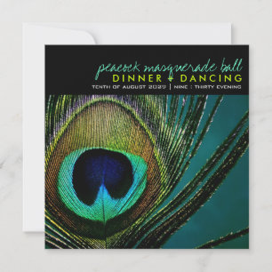 Stylish Photography Peacock Feather Party Invite