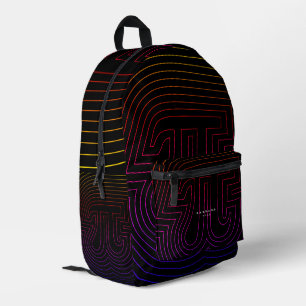 Stylish Pi Line Art Math Back to School Printed Backpack