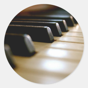 Stylish piano keyboard Music Classic Round Sticker