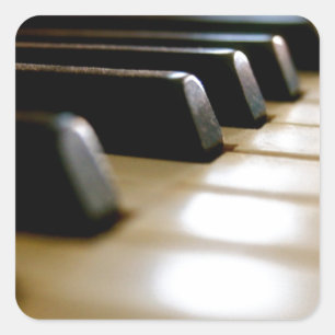 Stylish piano keyboard Music Square Sticker