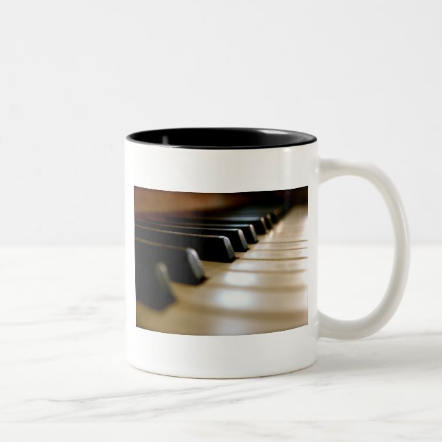 Stylish piano keyboard Music Two-Tone Coffee Mug (Right)