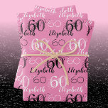 Stylish Pink 60th Birthday Personalized Gift Wrap<br><div class="desc">60th Birthday Pink with Black and White Wrapping paper in 3 Sheets.  Each Sheet can be Customized separately for the Birthday honoree with Name and Age.</div>