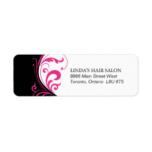 Stylish Pink and Black Return Address Label