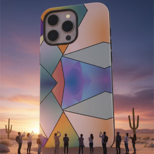 Stylish Pink and blue Marble Modern aesthetic iPhone 16 Pro Max Case