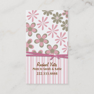 Stylish Pink and Brown Custom Mommy Card