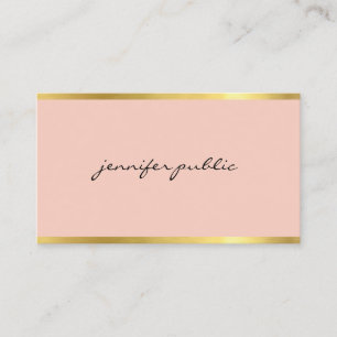 Stylish Pink And Gold Professional Trendy Modern Business Card