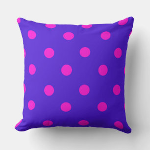 Stylish Pink and Purple Polka Dot Pattern Throw Pillow
