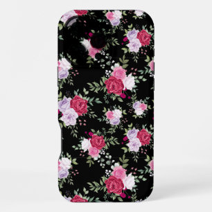 Stylish Pink and red Flowers Vintage Botanical iPhone 16 Pro Max Case