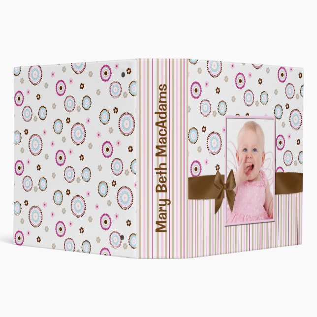Stylish Pink Baby Scrapbook Binder (Background)