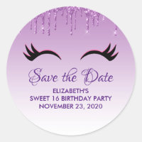 Stylish Pink & Black Eyelashes on Dripping Glitter