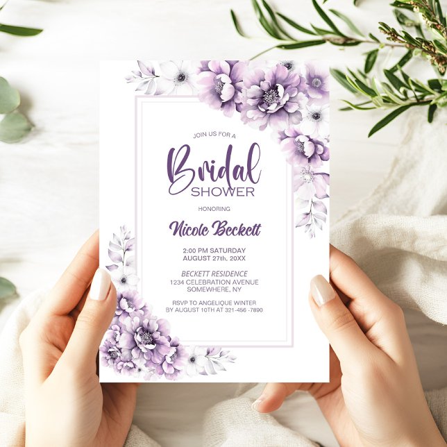 Stylish Pink Floral Bridal Shower Invitation (Creator Uploaded)