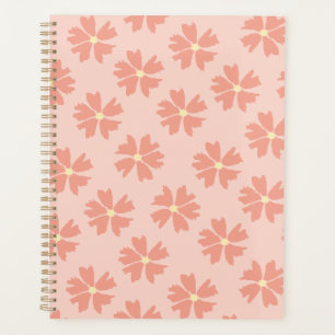 Stylish Pink Floral Pattern Pastel Pink Planner