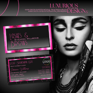 Stylish Pink Frame Black Gradient Chic with Logo Business Card