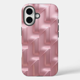 Stylish Pink Geometric Pattern-Trendy & Protective iPhone 16 Case