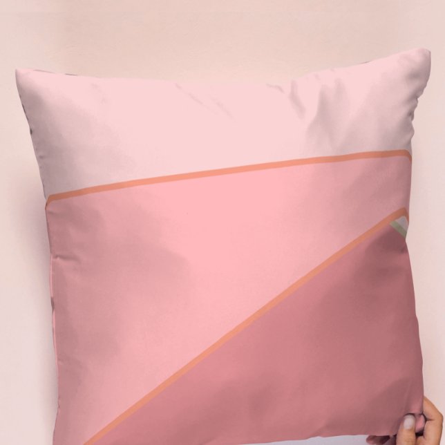 Stylish pink gradient modern colour block pattern throw pillow (Creator Uploaded)