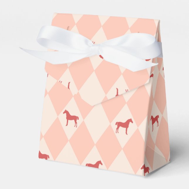 Stylish Pink Harleqiun Horse Pattern Favor Box (Front Side)