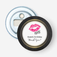 Stylish Pink Kissy Lips w/ xoxo! Birthday Thanks